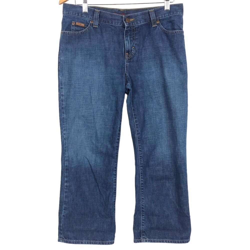 Vtg Y2K Eddie Bauer Capri Jeans Womens 8R All Cotton Medium Wash